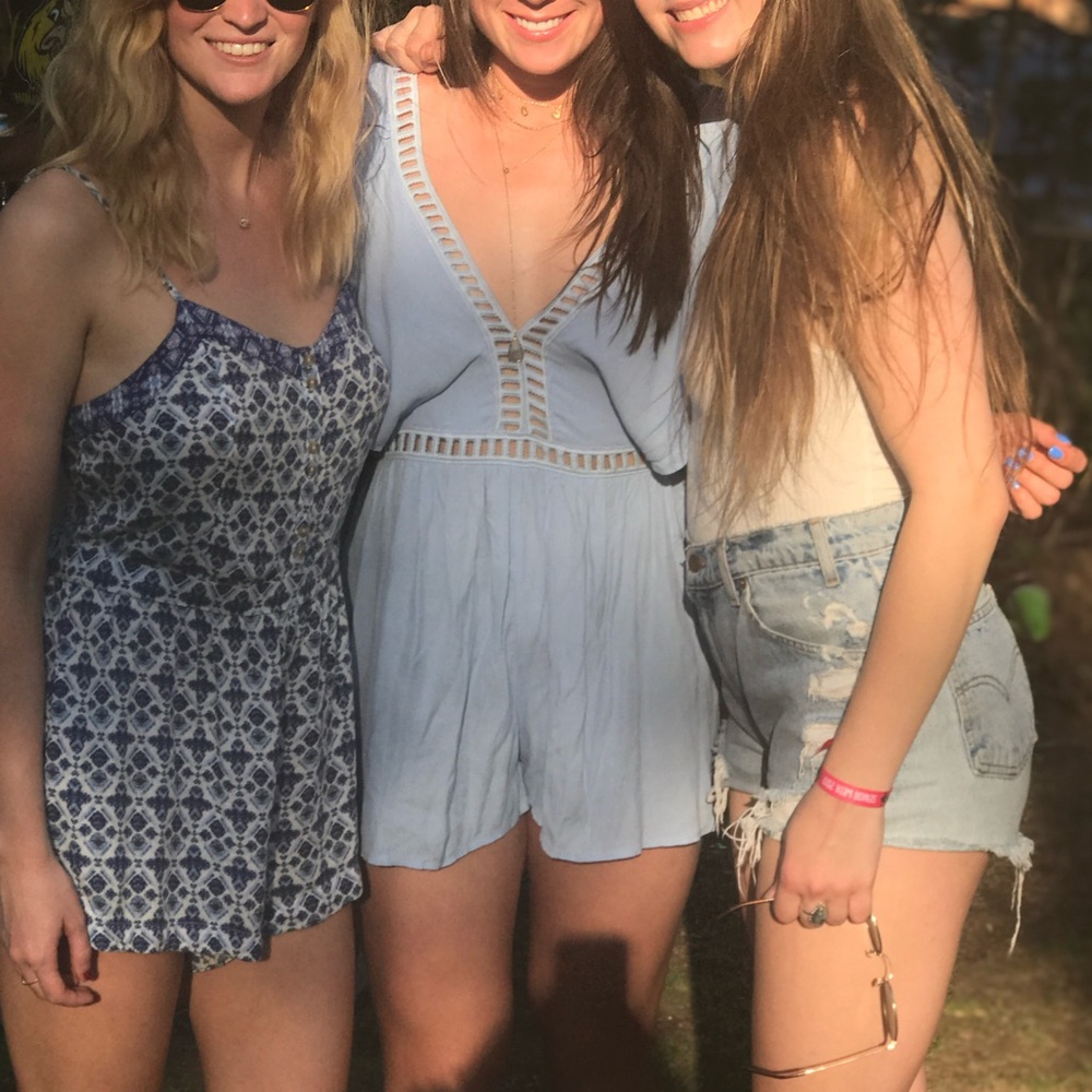 Blue Romper with open back